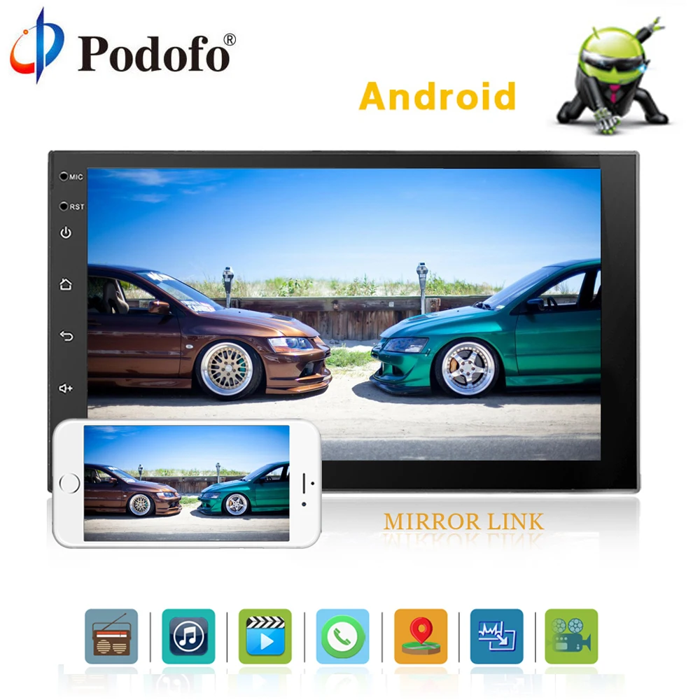 Podofo 2 Din 7 Android Universal font b Car b font font b Radio b font