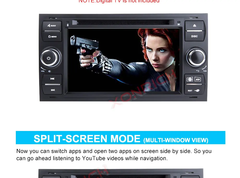Excellent Autoradio Double Din Android Car DVD GPS Player for FORD Focus II C-Max S-Max Galaxy Fusion Transit Multimedia Stereo Navi DSP 23