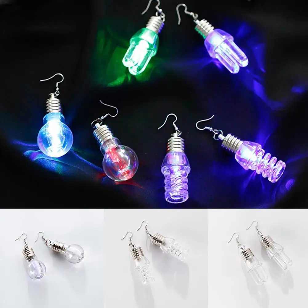 

Women Jewelry Eye-Catching Colorful Light Bulb Long Dangle Earrings Party