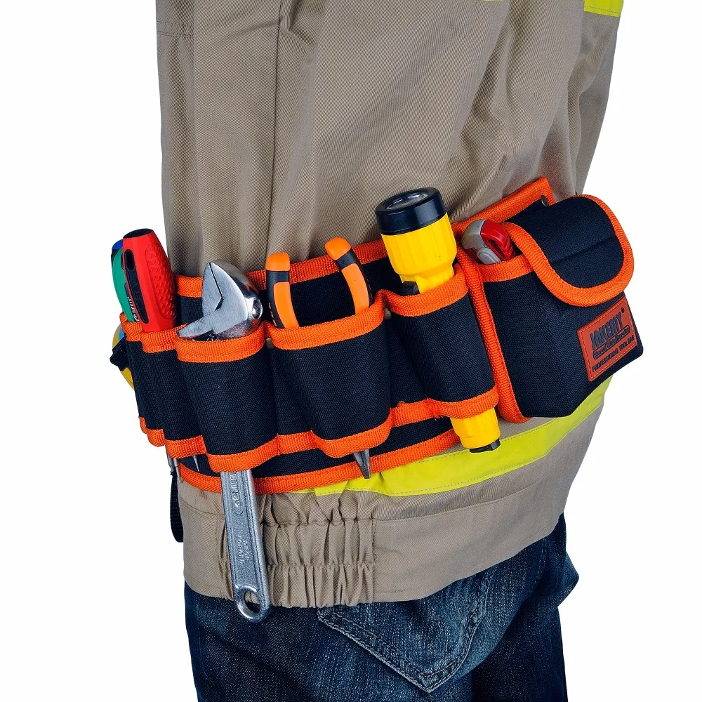 JAKEMY Professional Repair Electrician Canvas Backpack Tool Bag Belt