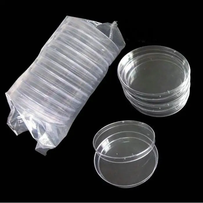 10pcs/Pack of 90mm x 15mm Sterile Plastic Petri Dishes For Bacteria