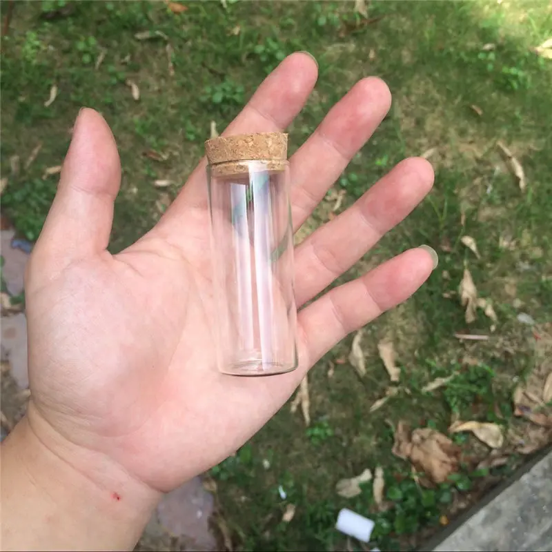 50 pcs 30x75 mm 35ml Flat Bottom Glass Tube Bottles With Corks Empty Scented Tea Little Jars Decorative Vials New Arrival 4