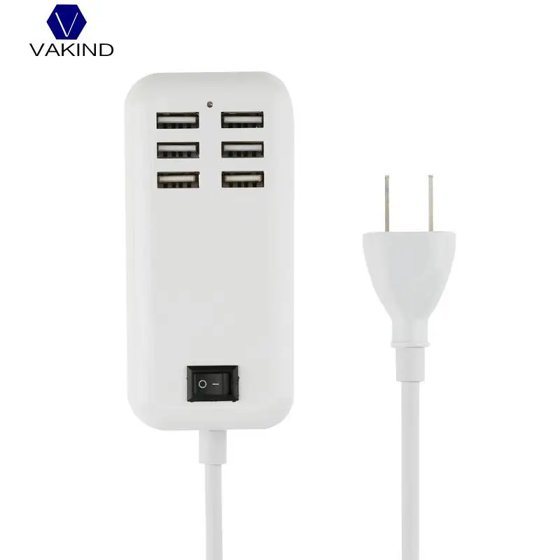 

NEW Universal 6 Ports USB Charger Rapid Desktop Wall Hub Extension Socket Smart Port Power Adapter Travel Portable Charger