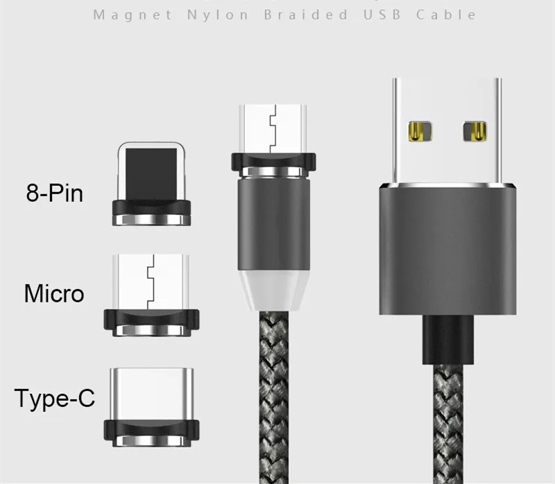 

Mobile phone charging cable magnetic data line three-in-one 360 degree blind magnetic magnetic circular charging data transmissi