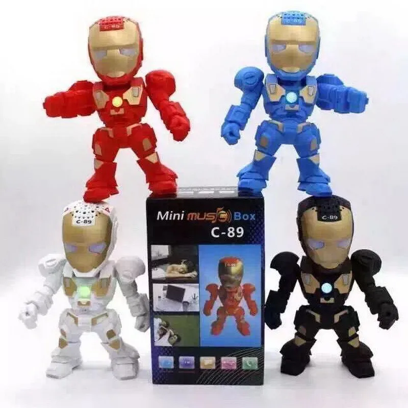 

C-89 Iron Man Wireless Bluetooth Speaker Mini Protable Sealed button Music Speaker With TF Card FM Radio For