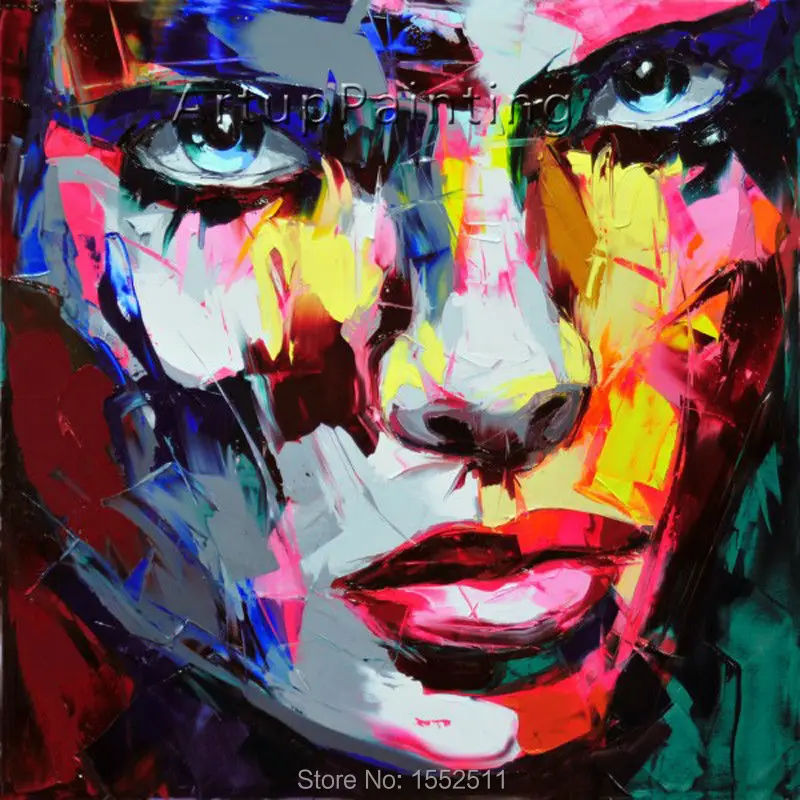 

Palette knife painting portrait Palette knife Face Oil painting Impasto figure on canvas Hand painted Francoise Nielly 13-33