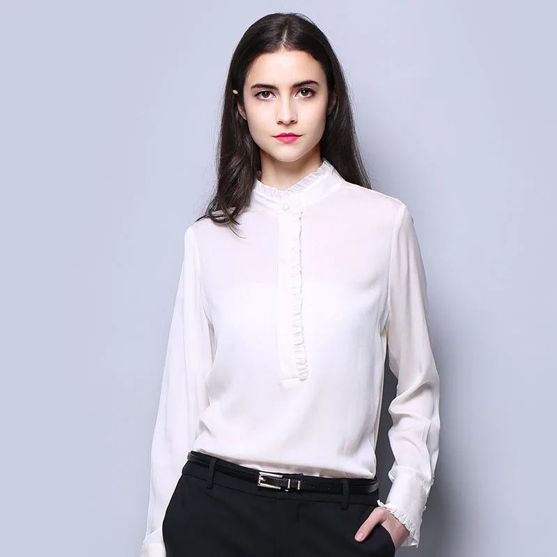 Aliexpress.com : Buy 100% SIlk Crepe Women Shirt Pure Natural Silk ...