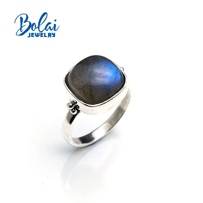 

Bolaijewelry,925 sterling silver natural Labradorite stone fine jewelry gemstone Fashion Ring for women wedding anniversary gift