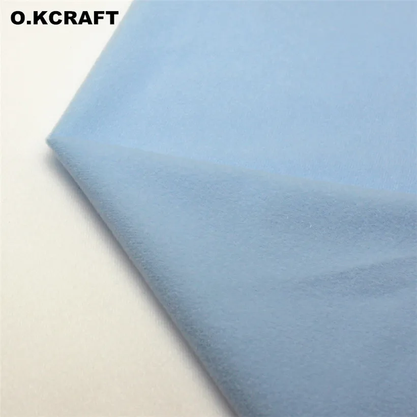 

50*150cm Sky Blue Solid Color Fleece Fabric Plush Cloth for Sewing Velvet Fleece Doll Tissue Fusible Loop Fabric Tissu Felt