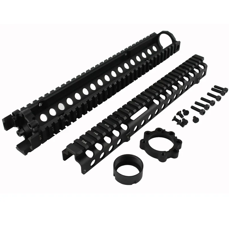 Acessórios de Caça Ferroviário para Airsoft Alumínio Fissão Polegada Picatinny Ferroviário mk Estilo Handguard Aeg m4 - M16 12.7 2 Acessórios de caça alumínio fissão 12.7 polegada