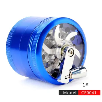 

RU-MUXIANG Mill 4 Piece Herb Grinder - Crank Handle Pollen Catcher -Tobacco grinder-cf0041