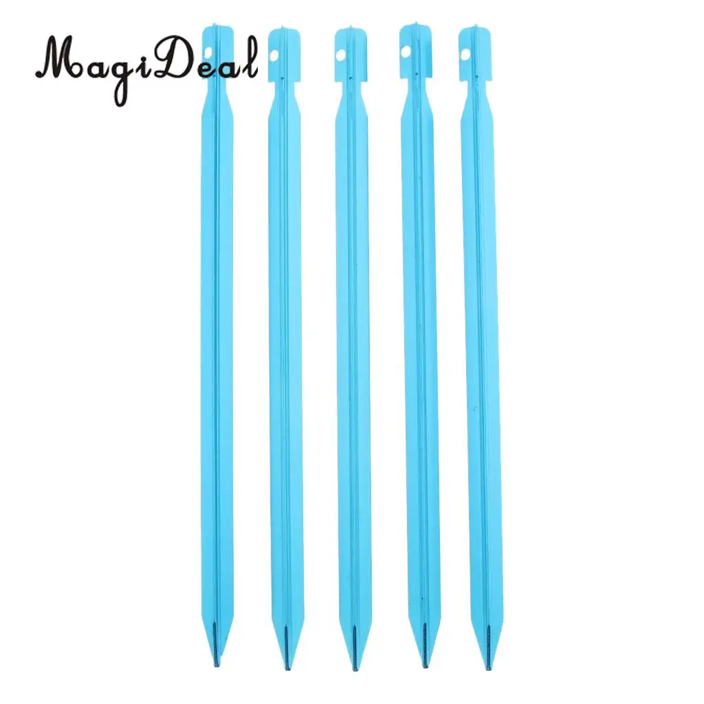 5pcs 23cm Aluminum Camping Tent Stakes Pegs Triangle Ground Nails Outdoor Hiking Beach Garden Park