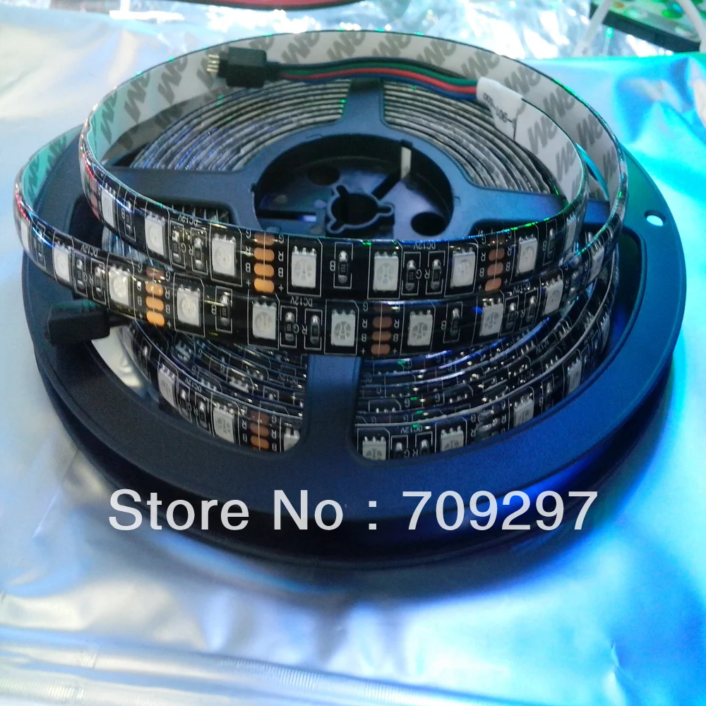 Бесплатная доставка DHL 50 м/лот 300LED черная печатная плата RGB полоса IP65