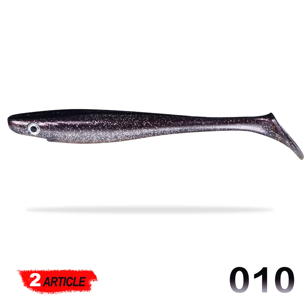 Hunthouse 2 шт./лот pro shad Щука приманка 20 см 50 г Краска Печать приманка весло хвост shad силиконовая souple leurre натуральный мускусный - Цвет: 010