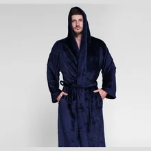 Зимние халаты, мужские пижамы, женские плотные теплые фланелевые халаты, мужские халаты с капюшоном и воротником, длинный рукав, халат с талией, большие размеры