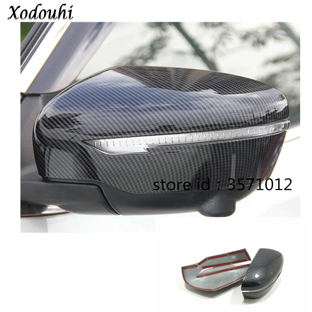 

Car Decoration back rear view Rearview Side Door Mirror stick trim frame 2pcs For Nissan Qashqai 2016 2017