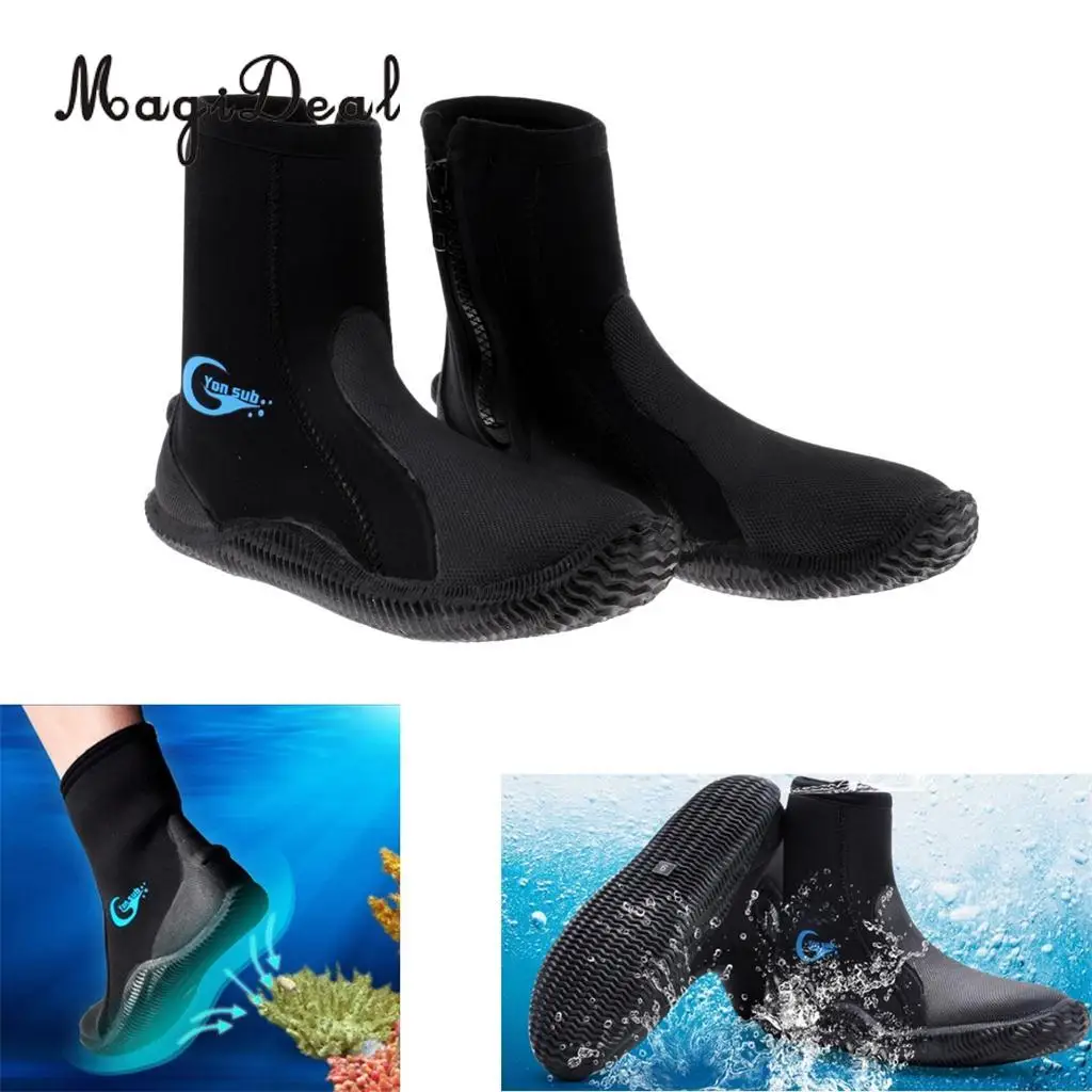 MagiDeal Professional 5mm Neoprene Wetsuit Shoes Beach Antiskid Scuba