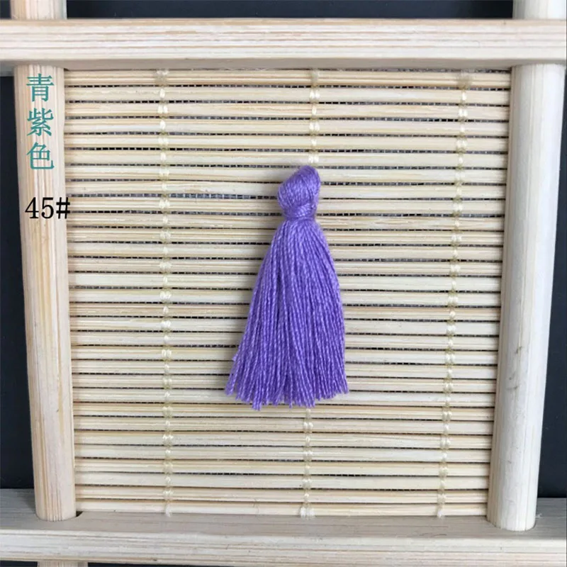 100PC 3CM Multicolor Mini Cotton Thread Fabric Tassel DIY Pendant Jewelry Bracelet Making Fringe Trim Craft Sewing Accessories - Цвет: 45