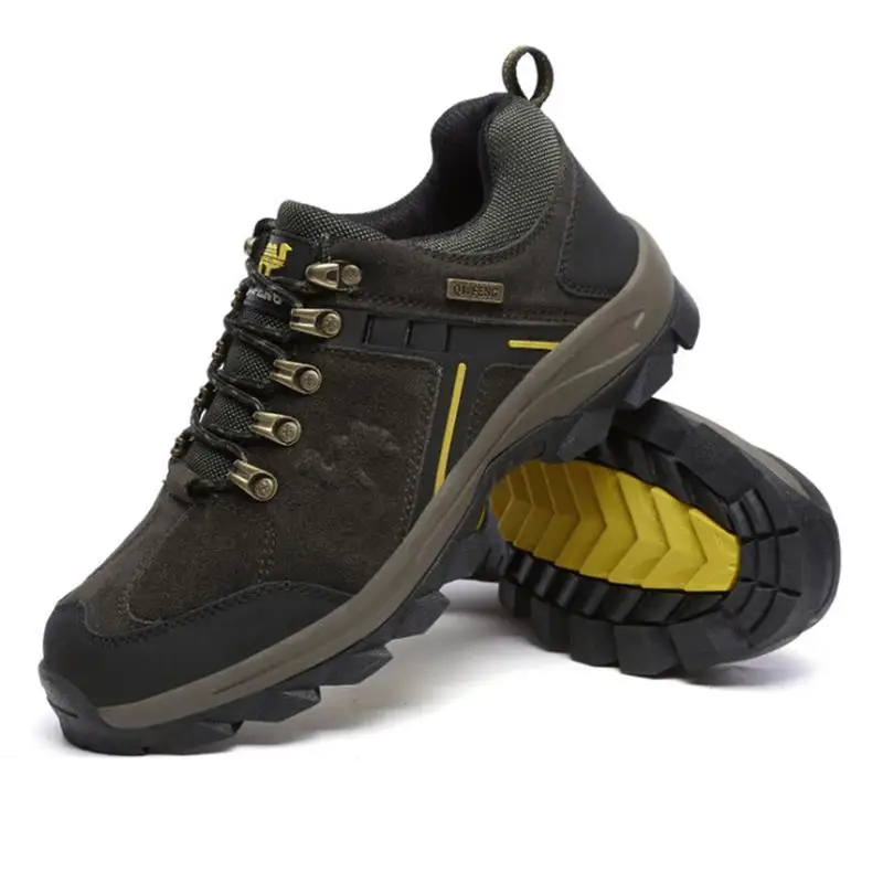 Мужская походная обувь из натуральной кожи для бега на открытом воздухе, треккинговые ботинки для альпинизма, спортивные водонепроницаемые кроссовки, спортивные Нескользящие