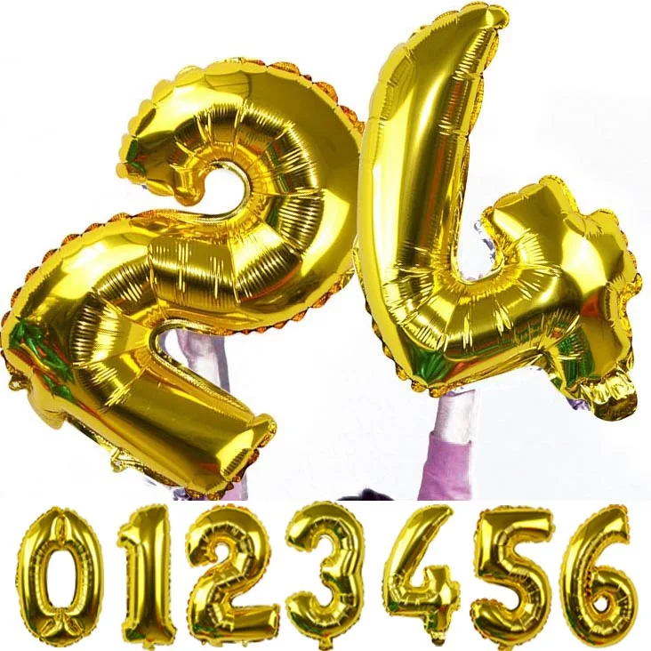 32 дюймов количество золота Фольга шары цифра гелия баллоны Свадьба День рождения украшение воздушный шар детский праздничный костюм Faover
