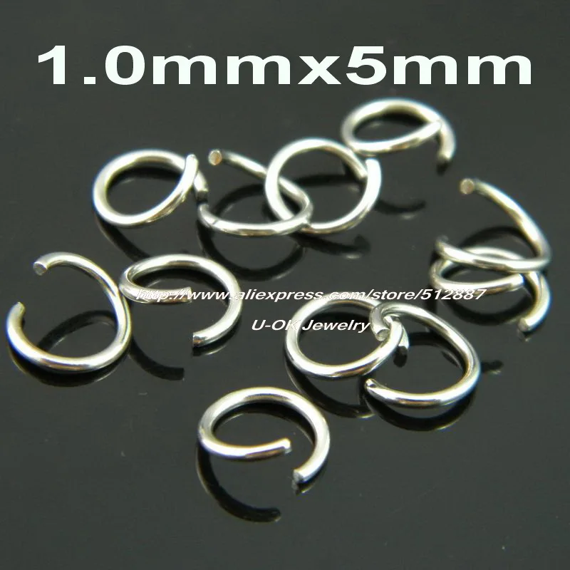 Pkg Stainless Steel  5 MM O/D Open Jump Ring 1.0 MM Wire Of  100  #316L