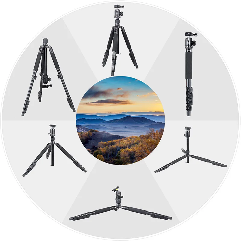 XILETU TB-255A+B36 Professional Portable trepied Stable Buckle Tripod & Ball Head kit Stand Bracket