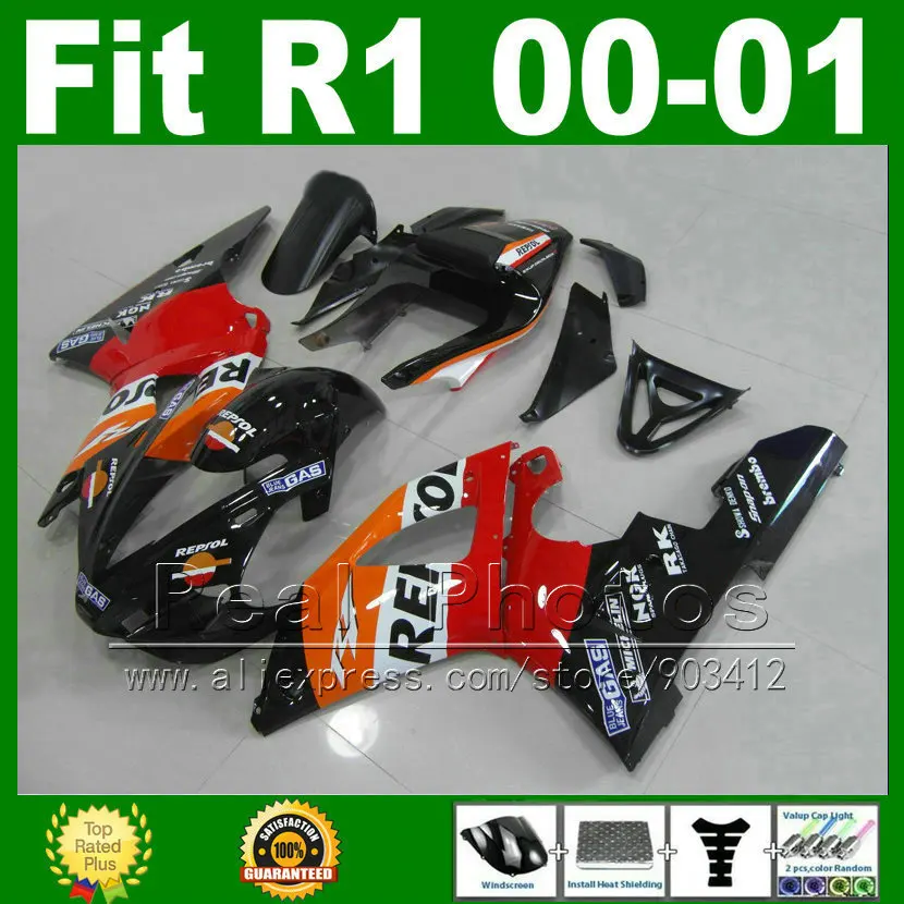 Репсол Обтекатели на заказ подходит для YAMAHA YZF R1 2000 2001 комплекты кузова YZFR1 00 01