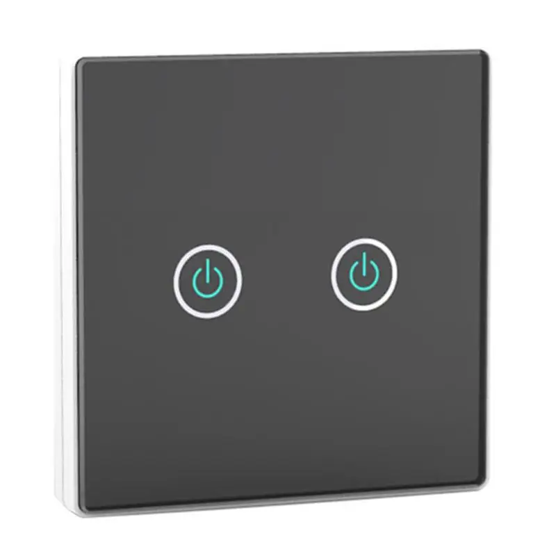 

100V-240V AC 2-Gang 2-Way Switch RFID Wireless 30m Remote Control Touch Screen Light Switch Panel + 2 Wireless Receivers