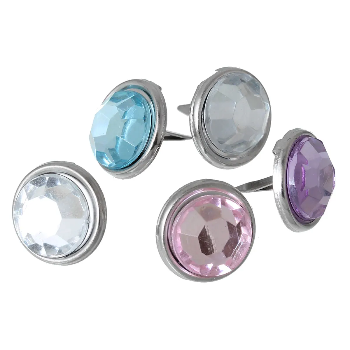 

Brads Scrapbooking Embellishment Jewelry Making Findings Round Acrylic Patch At Random Silver Tone 16x15mm,20 PCs