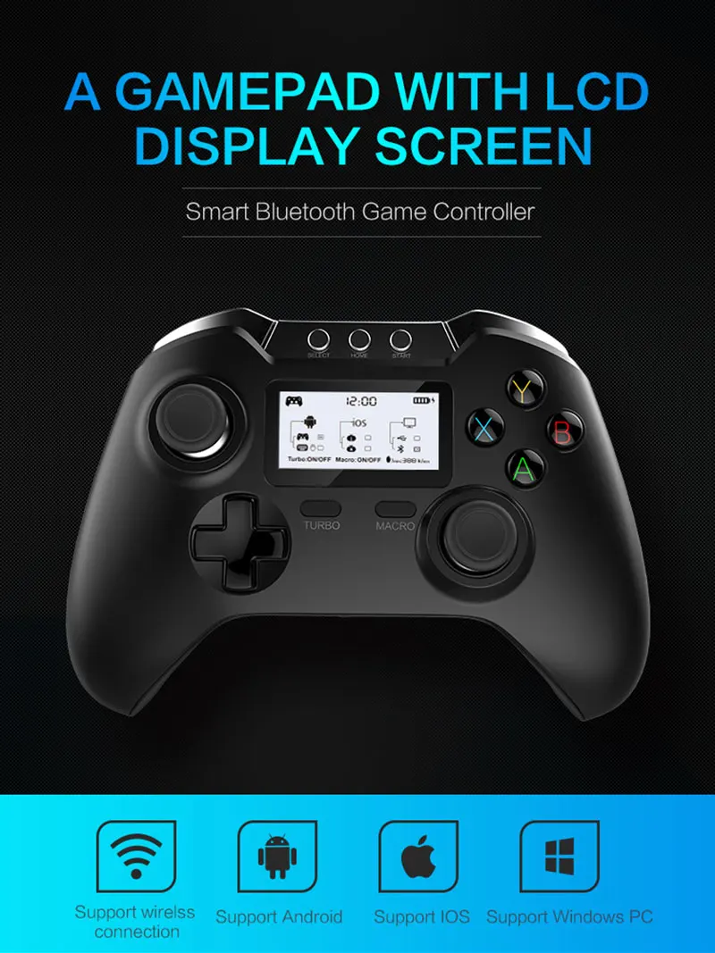 IPega PG-9063 Bluetooth геймпад V4.2 беспроводной игровой контроллер с ЖК-экраном двойной двигатель вибрации для Android/iOS/Windows Tab
