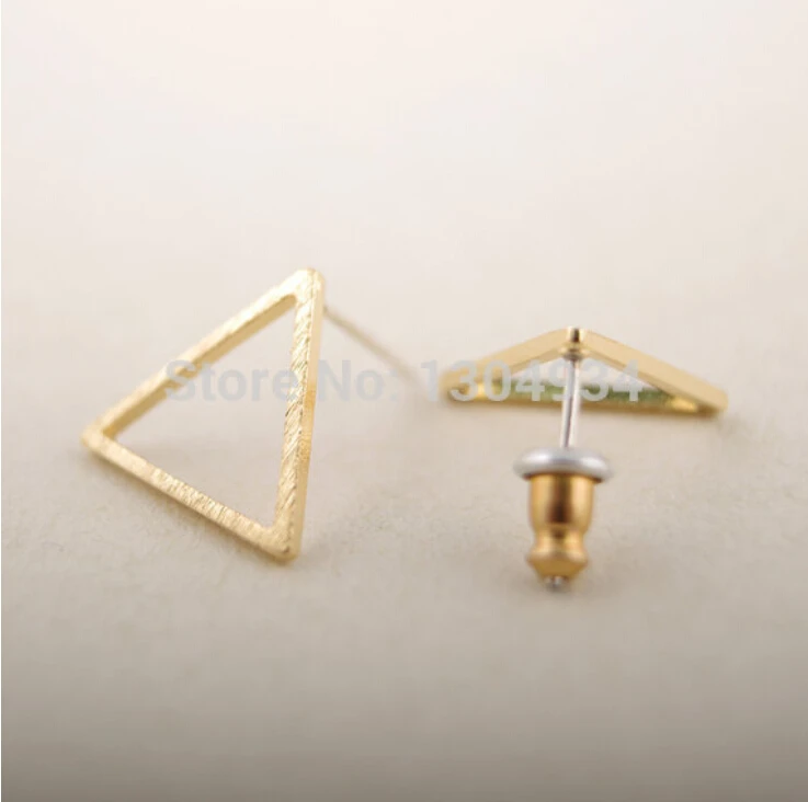 Новой женской моды золотые и серебряные цвета розового золота полый треугольник серьги простой неявное изделия, серьги для женщин