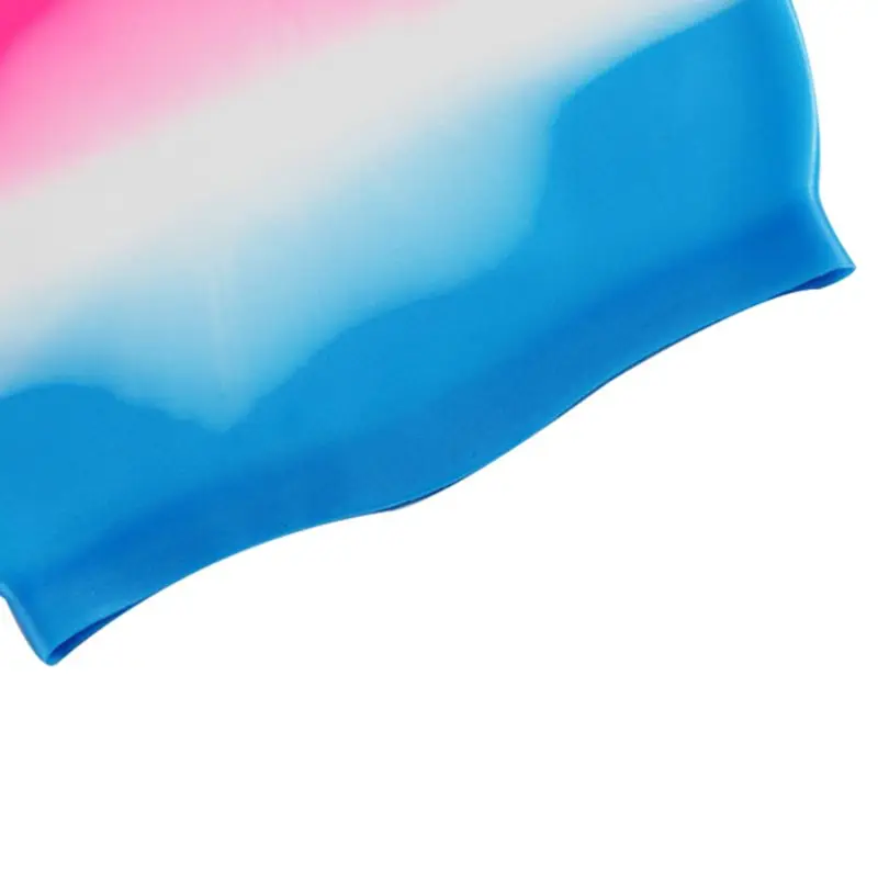 Шапочка для плавания для взрослых, цветная Водонепроницаемая Защитная крышка для ушей, мягкие силиконовые легкие унисекс аксессуары для плавания