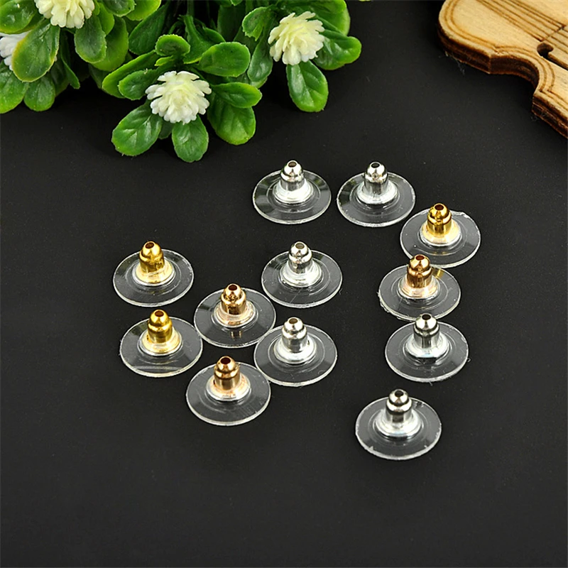 

200pcs Gold Silver Earring Back for DIY Stud Earring Making Findings Handmade Jewelry Accessories for Women Men Gifts Wholesale