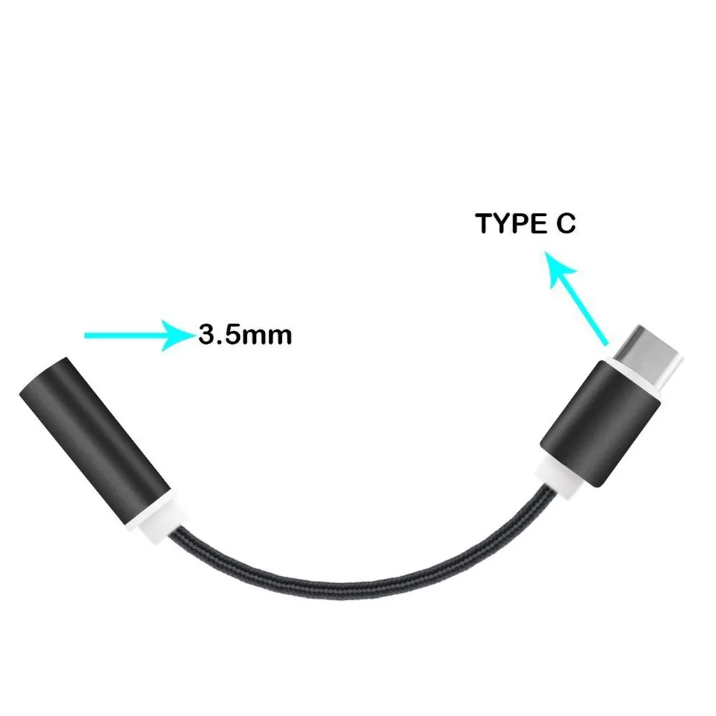 2 Pieces Nylon Braided USB 3.1 Type C to 3.5mm Female Headphone Jack Audio Adapter Cable for New Macbook , Oneplus