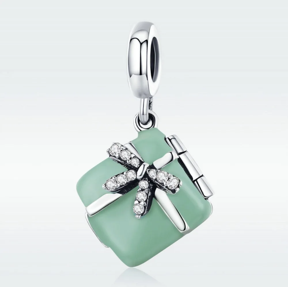 

925 Sterling Silver Beads Fit Original Pandora Bracelet MacaronCcandy Box Love Bowknot Charm Pendant Beads for Jewelry Making