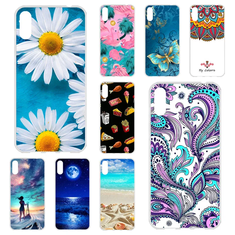 

Soft TPU Phone Case For Huawei Y6 Pro 2019 Case Silicone On The For Huawei Honor Play 8A Cover Floral Painted Bumper Back Fundas