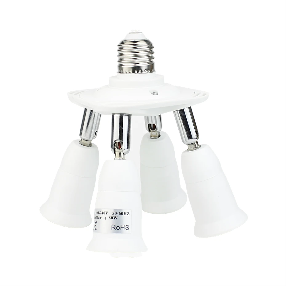 3/4/5 in 1 E26 E27 Standard Light Socket Splitter Adapter Lamp Base Bulb Holder Socket Converter Lightbulb extender