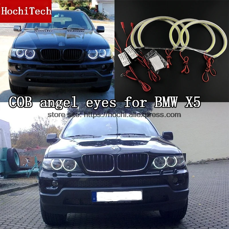 High Quality COB Led Light White Halo Cob Led Angel Eyes Ring Error Free for BMW X5 E53 1999 2000 2001 2002 2003 2004