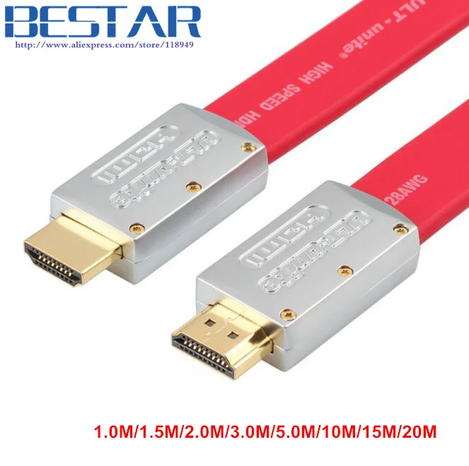 4K HDMI 2 0 плоский кабель с металлической головкой 1 м 5 3 10 15 20 25 30 40 50 19 + стандартная