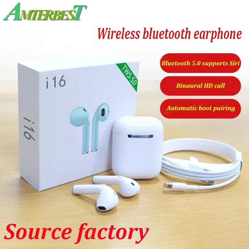 

AMTERBEST I16 TWS 1:1 Wireless In-ear Binaural Call 5.0 Bluetooth Earphone Earbuds for Iphone Xiaomi Pk I10 I12 I13 I14 I15 Tws