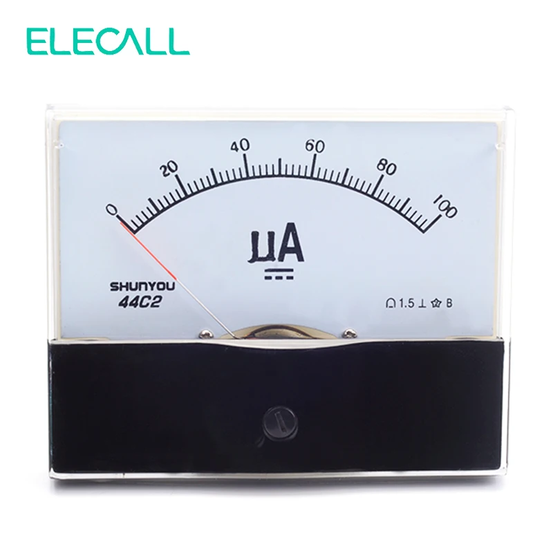 ELECALL 44C2 100uA Ammeter Analog Current Test Meter DC Mechanical