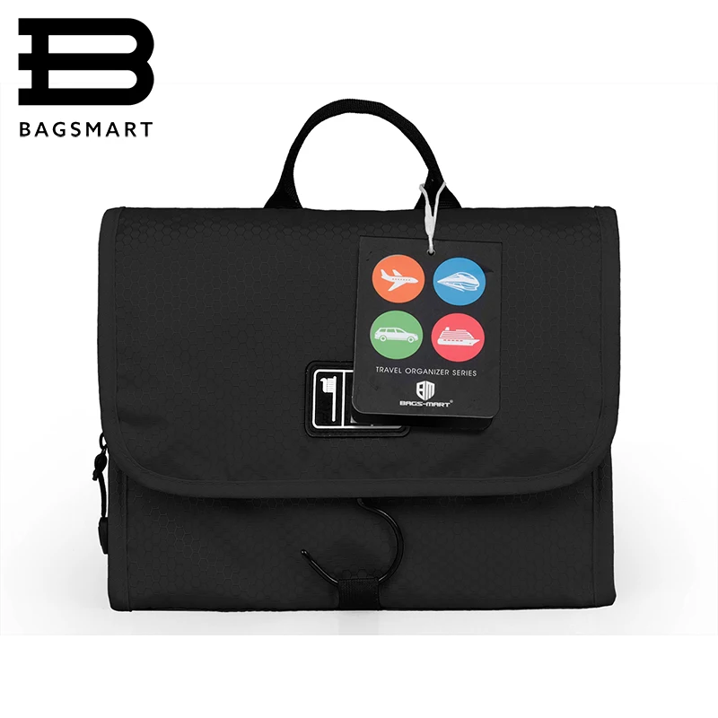 BAGSMART Waterproof Travel Toiletry Bag With Hanger Cosmetic Packing