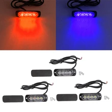 DC 12V 4 Led Strobe Warning Light Grille Flashing Lightbar Ultra-thin Truck Lamp 2 times Brighter quick instant start-up time