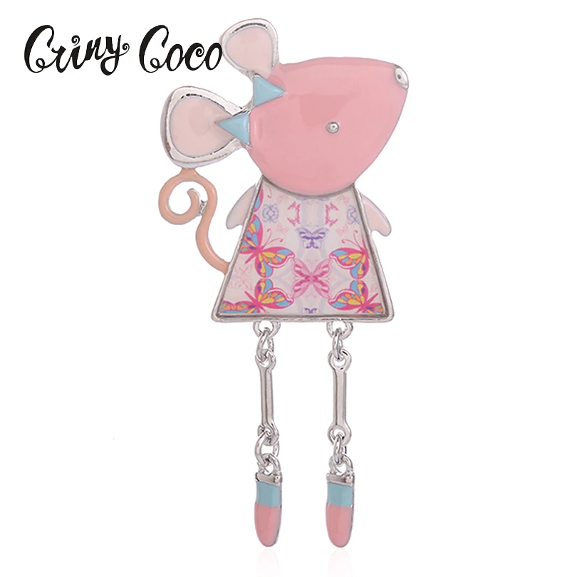 Женская эмалированная брошь D & Rui брошка в виде мультяшных милых животных с