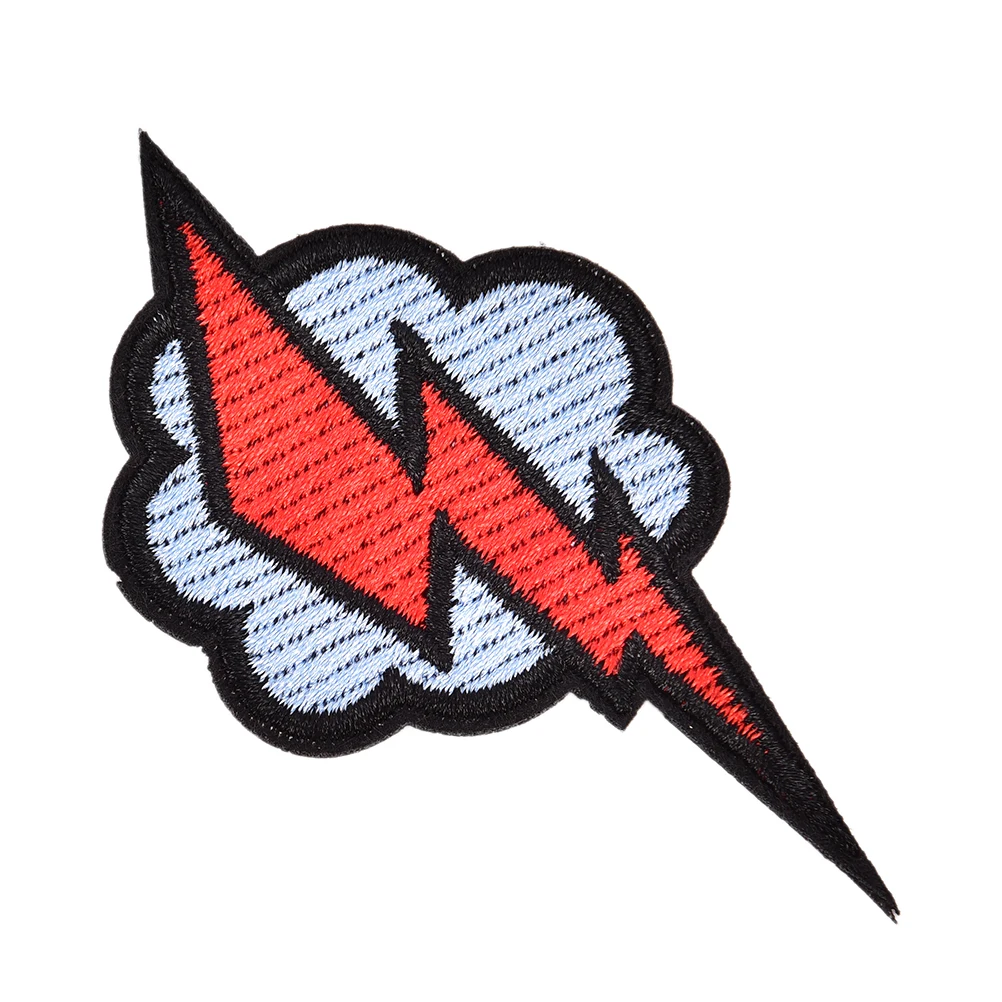 Lightning Iron on Patch DIY Decoration shoe clothing sticker Embroidered Sewing Applique Cute Fabric Badge for Coat Size 4x7.5cm