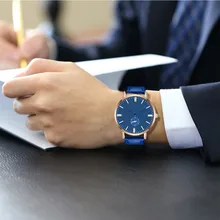 Модные брендовые простые дизайнерские ультра тонкие кварцевые часы мужские деловые повседневные водонепроницаемые наручные часы с кожаным ремешком relogio masculino
