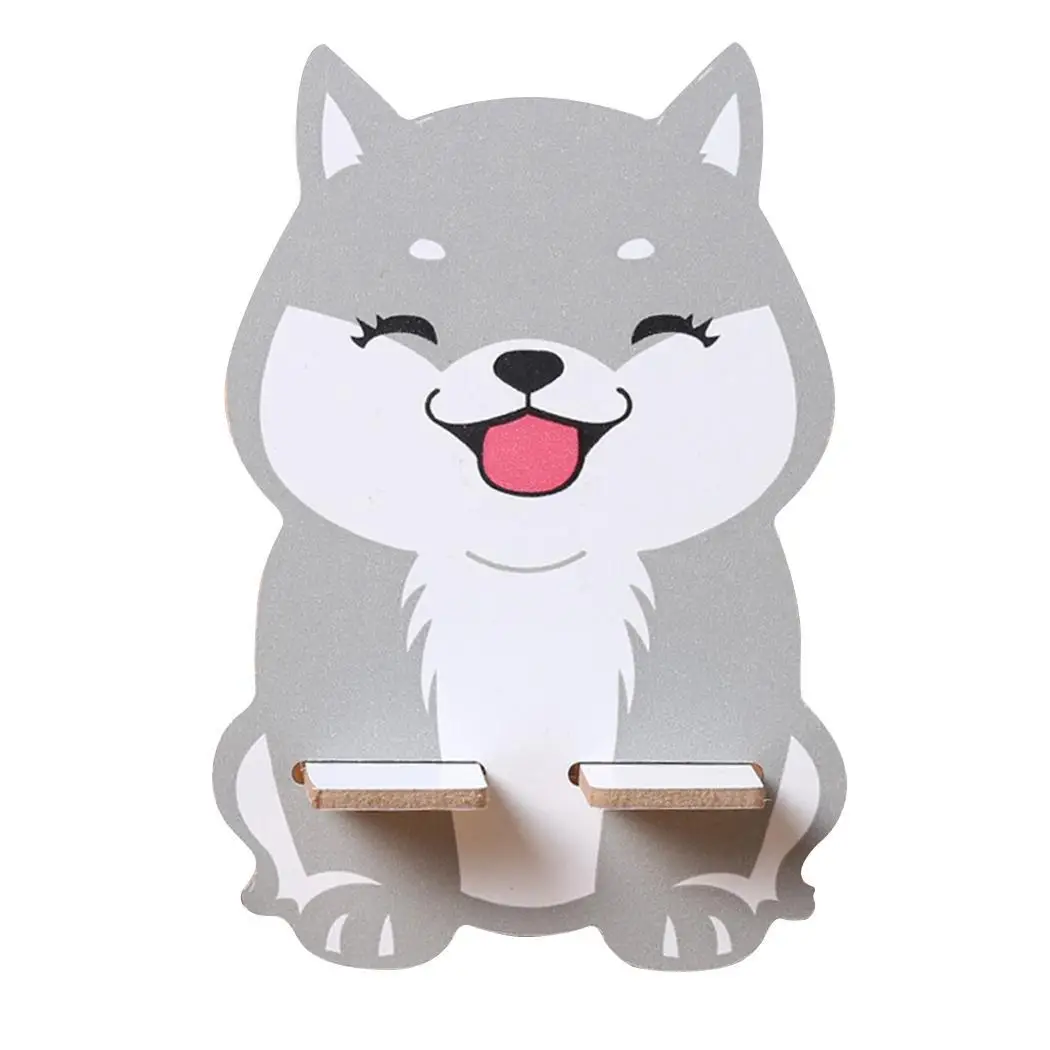 

Cute Cartoon Animal Mobile Phone Bracket Wooden Mount Dog Pattern, Squirrel Pattern, Bear Pattern Holder