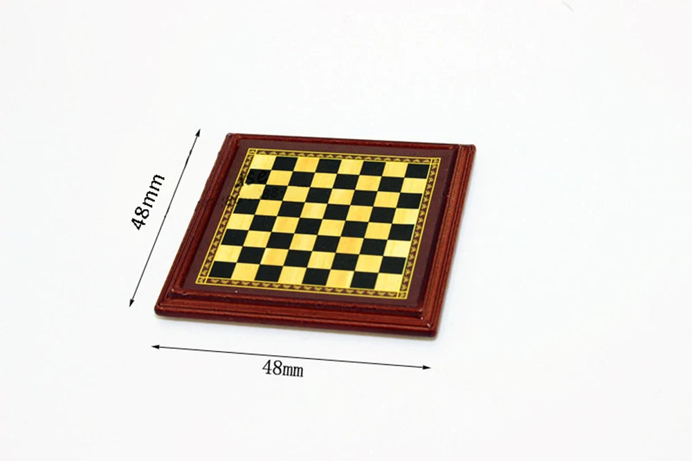 1/12 Dollhouse Miniature Accessories Mini Alloy Chess Set Board Simulation Furniture Model Toys for Doll House Decoration