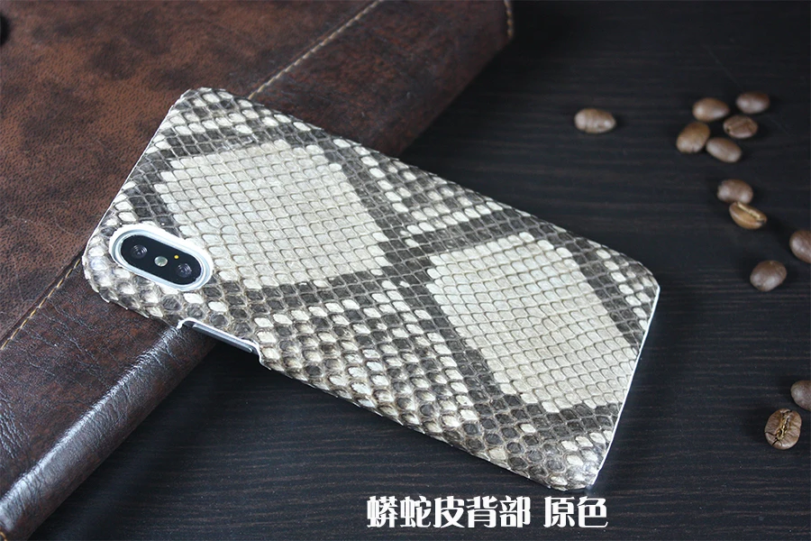 

Luxury Python Skin For Apple iPhone X Back Case Real Snake Cover Genuine Leather Moblie Phone Bag For iPhoneX + Free Gift