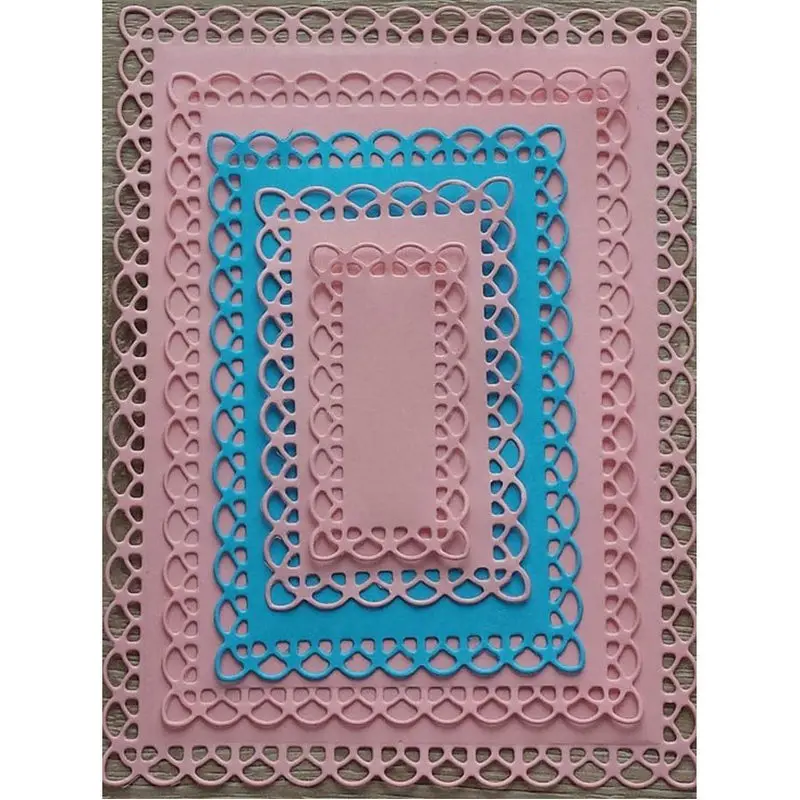 2019 Lace Rectangle Metal Stencil Embossing Cutting Dies 3D DIY Scrapbooking Craft Photo Invitation - 32971904361